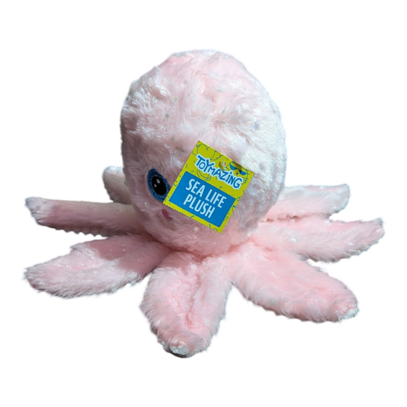 Stuffed Animals Pink & White Plush Octopus Toymazing New With Tag Plushie - Picture 5 of 11